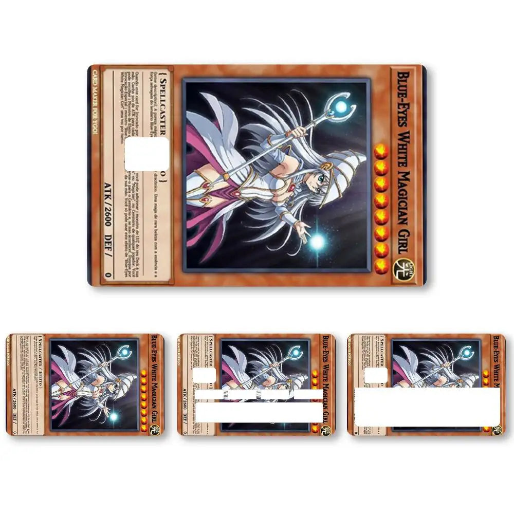 autocollants décoratifs imperméables yuGiOh cartes jeu violet bleu noir illustration dragon