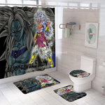 rideau douche tapis bain dragon ball personnages mangas moderne multicolore polyester