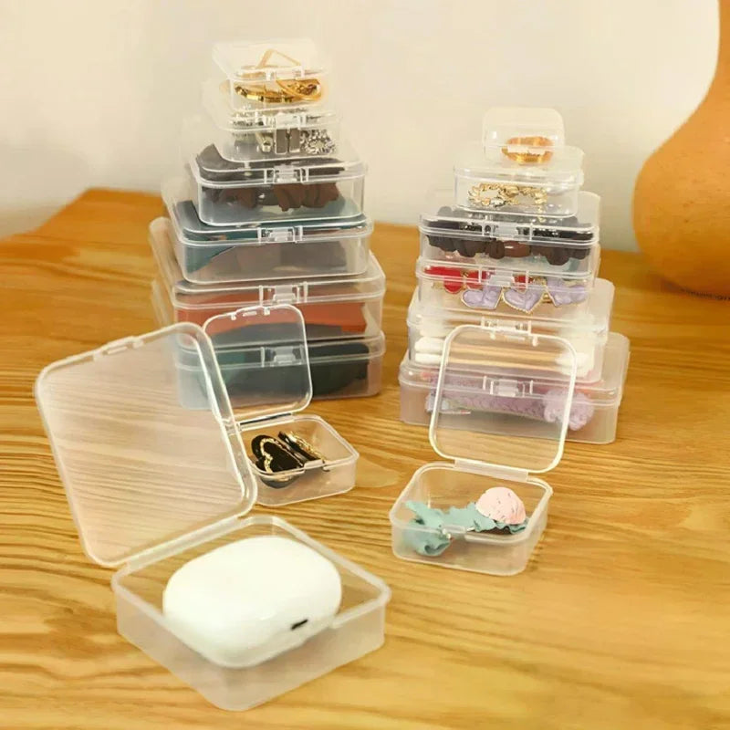 boîtes rangement bijoux transparentes clips fermeture moderne anneaux boutons chaînes fermoirsscriçãopta