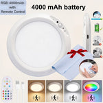 plafonnier led blanc moderne aimanté télécommande charge usb 24w flux luminescent 60249