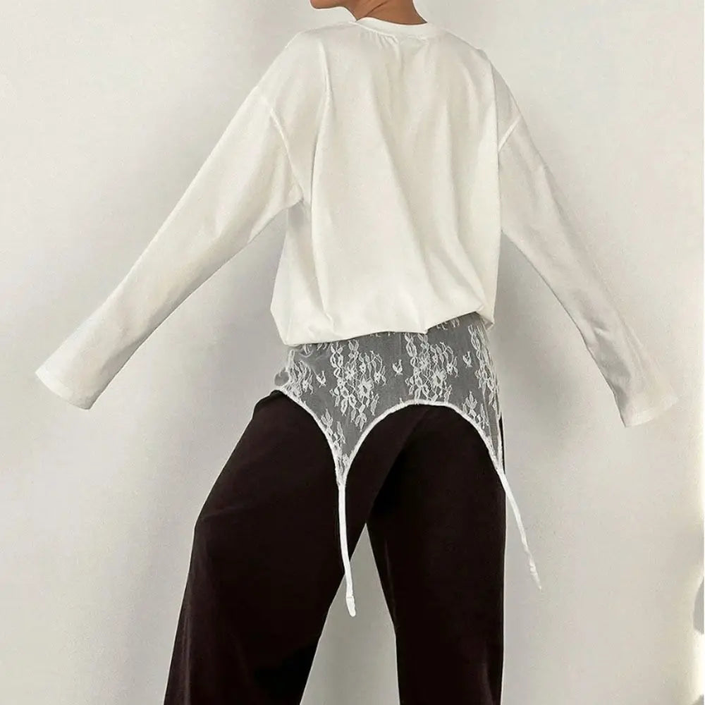 culotte dentelle blanche moderne élégante hautement élastique polyester junior opaque adhésif gris