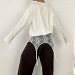 culotte dentelle blanche moderne élégante hautement élastique polyester junior opaque adhésif gris