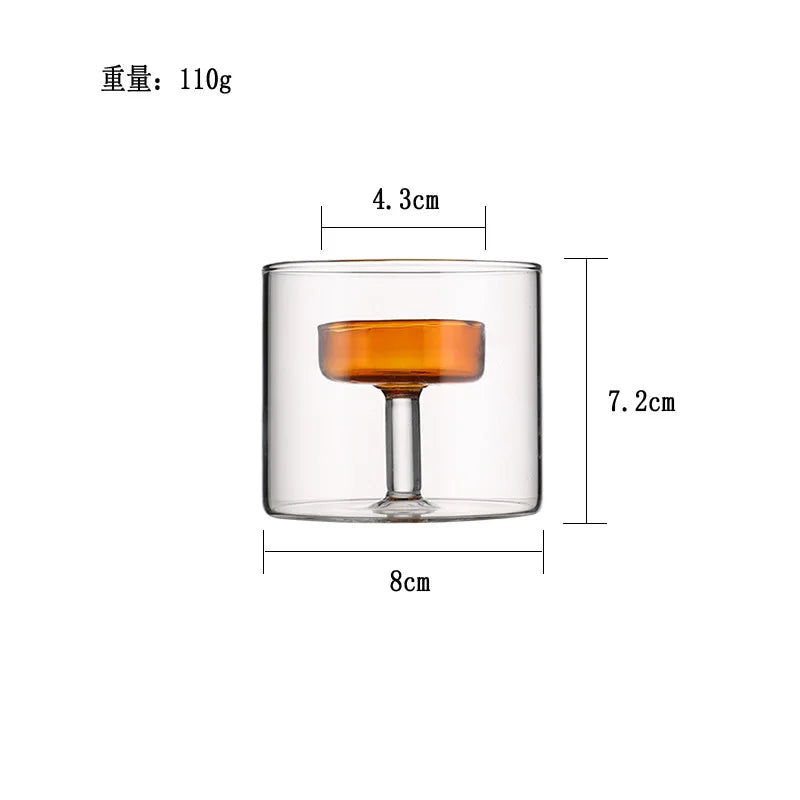 bougeoir moderne verre transparent orange pied simple décoration intérieure bougie