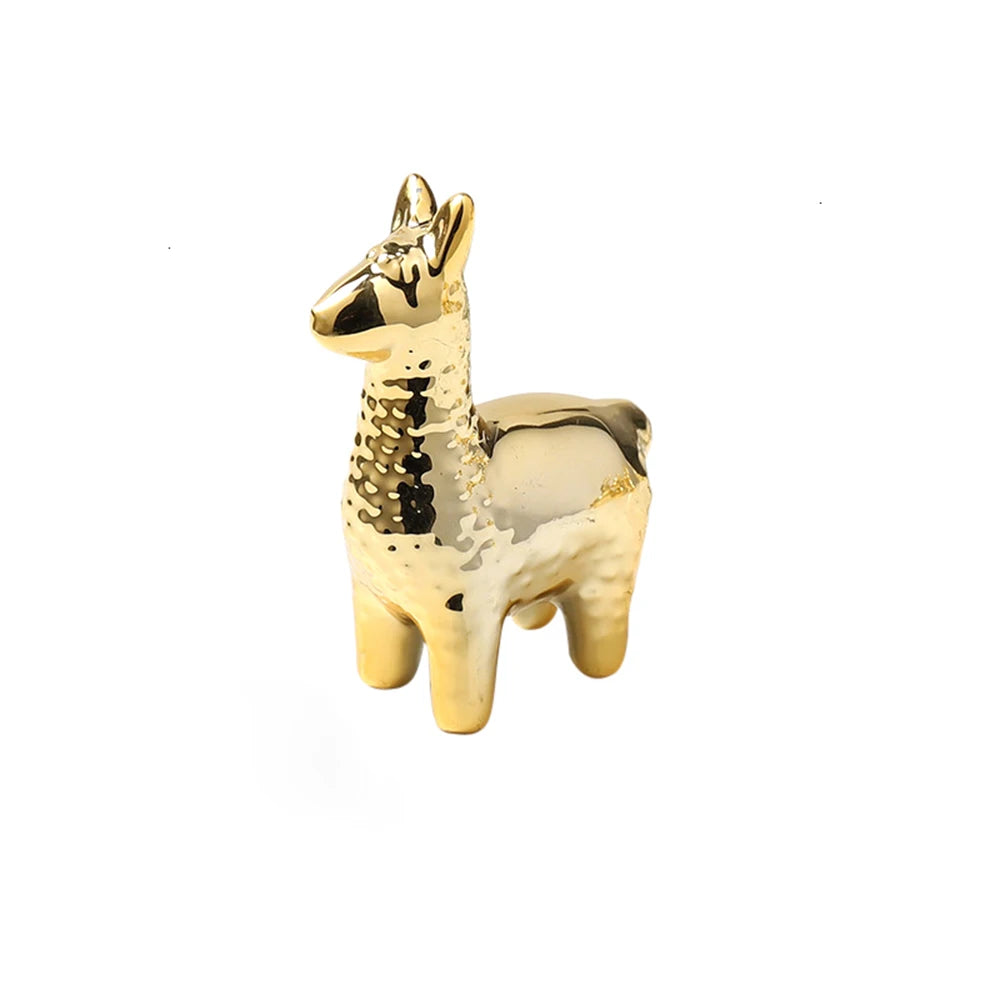 statuettes animales or poli décoration intérieure moderne ornements nordiques animalier chambre artisanat céramique