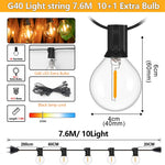 guirlande lumineuse led ampoules globe vintage décoration maison 220v 100ft 30mètres