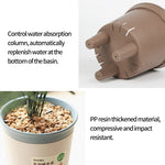 pot plante auto arrosant moderne hydroponique double couche drainage self wateringintérieur beige vertclair simple