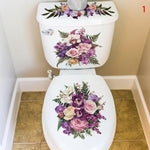 cache wc adhésif floral fleurs papillons blanc vert bleu rose violet mignon 30cmx59cm
