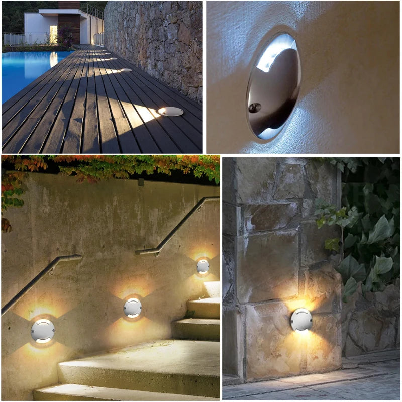 lampe sol led noire argent ip67 étanche moderne 320mm 1w 2w