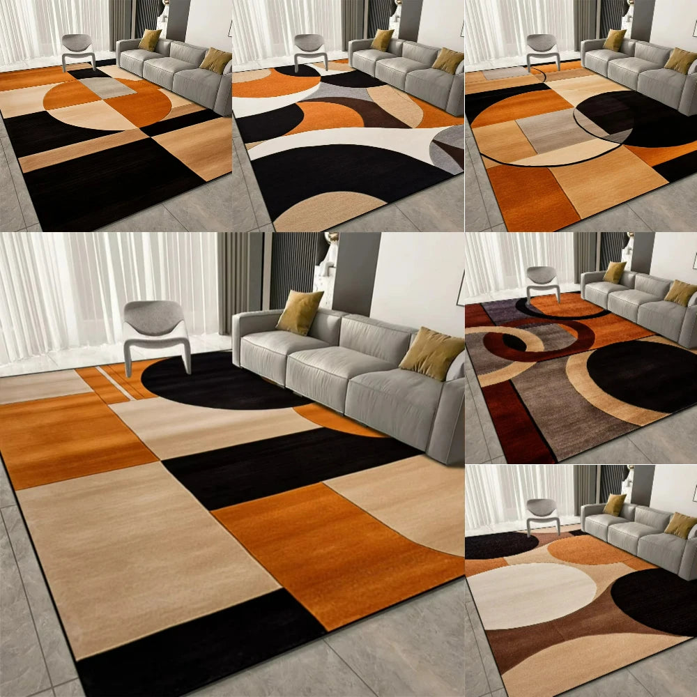 tapis moderne géométrique orange rectangle salon chambre prière extérieur commercialisation