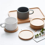 plateau rangement bois moderne assiettes tasses naturel motifs animaux minimaliste écologique