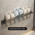 support rangement mural sabots moderne aluminium couleur blanc beige rose fixations murales salle bain