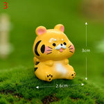figurines animaux résine polie cartoon mignon dessin animé blanc bleu rose jaune vert accessoire