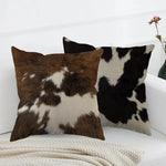 housses coussins carrés motif tacheté noir blanc rustique fixation 45x45cm 50x50cm