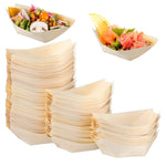 assiettes bateau forme bois disposables beige clair modernes miniatures kitchenware camping parties snacks emballage
