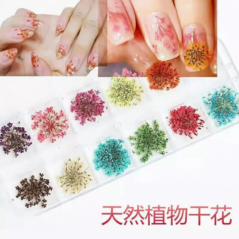 strass paillettes fleurs séchées rouge bleu vert rose violet blanc artisanal