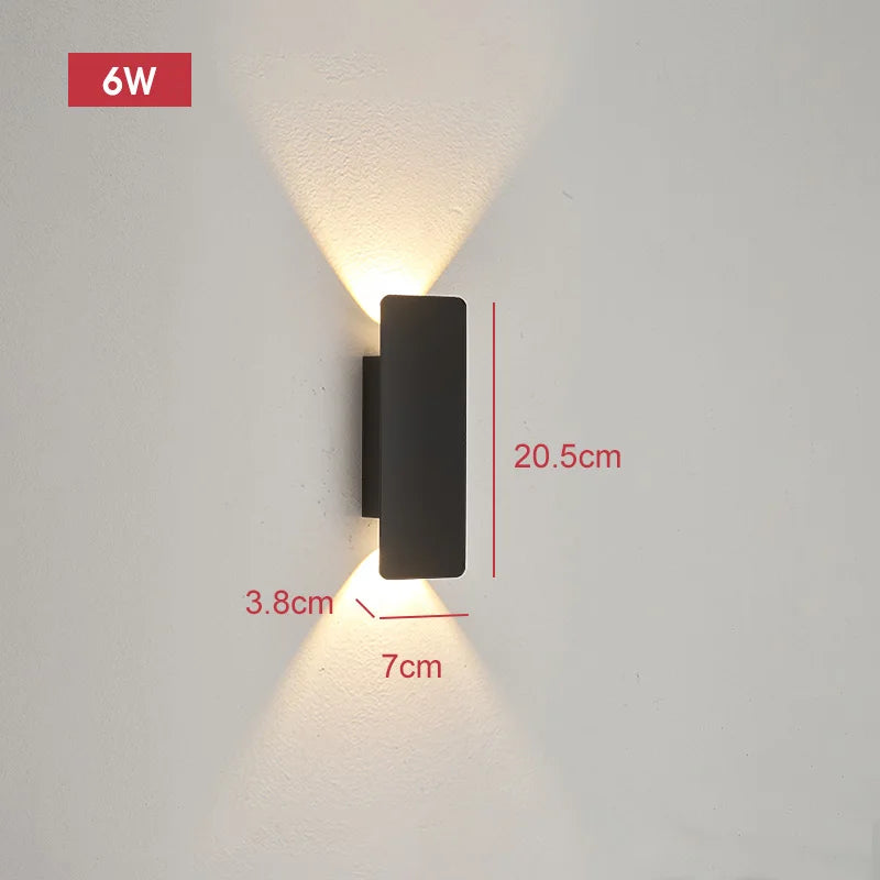 applique murale moderne extérieure led 18w 41cm noir résistante ip65 aluminium