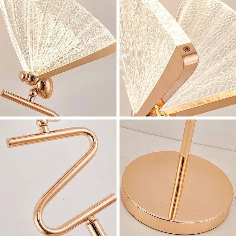lampe sol moderne or transparent motifs géométriques élégante décoration chambre coucher lumière aluminium
