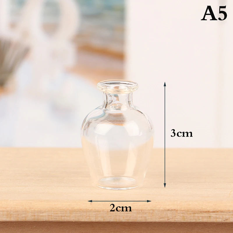 vases porcelaine transparents rayures verticales modernes accessoires maison poupée décoration chambre fleurs sèches