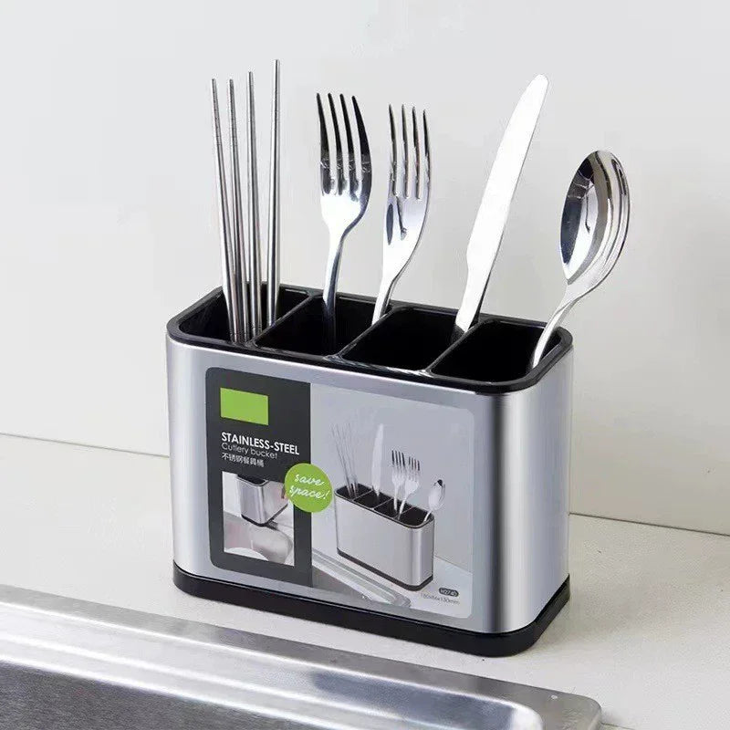 pot ustensiles argenté moderne drain auto cuillères fourchettes couteaux batteur cuillère soupe pique nique