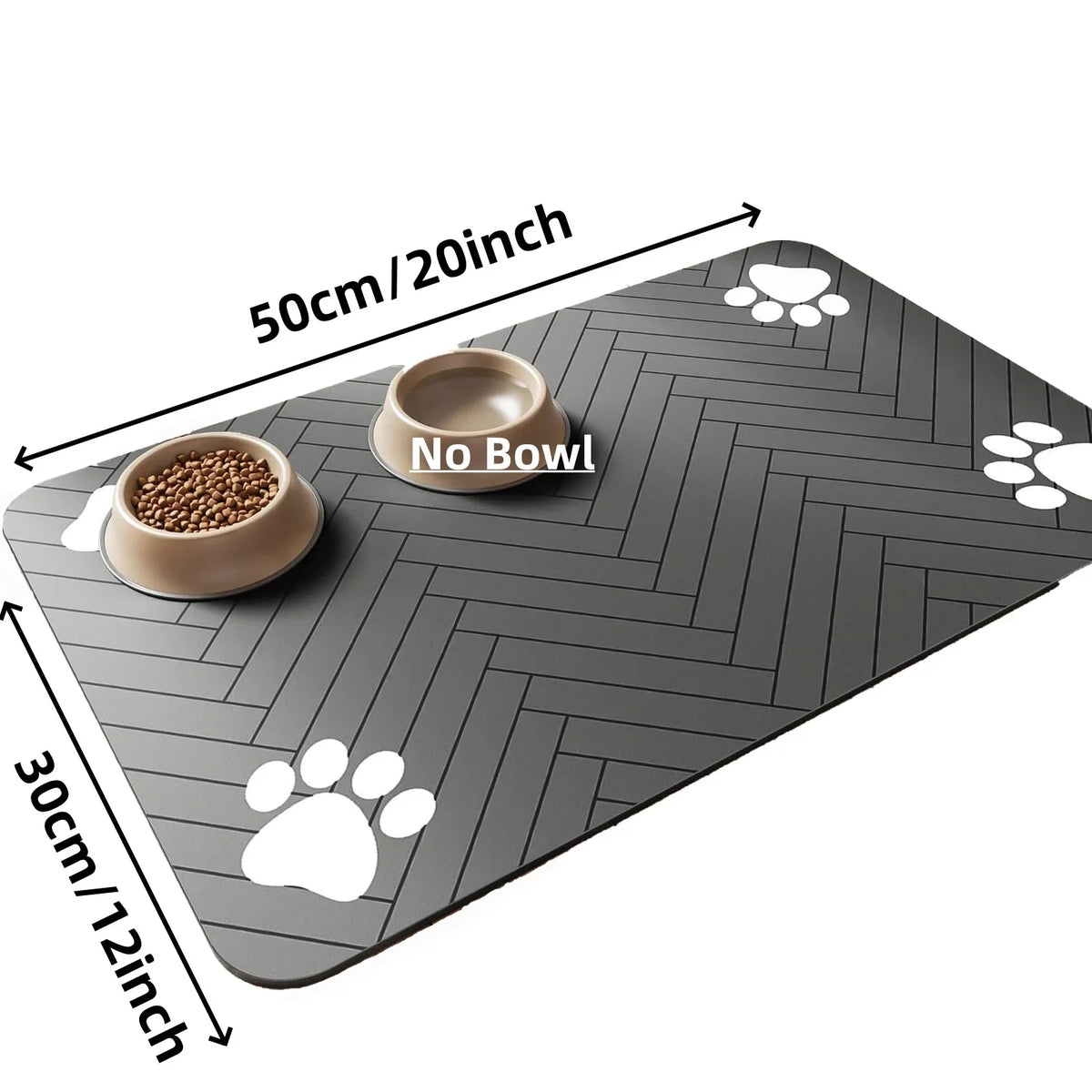tapis animal noir rayures blancs deux bols alimentation eau rapide séchage moderne