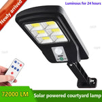 lampe solaire extérieure imperméable led noire moderne autoéclairante télécommande 72000lm
