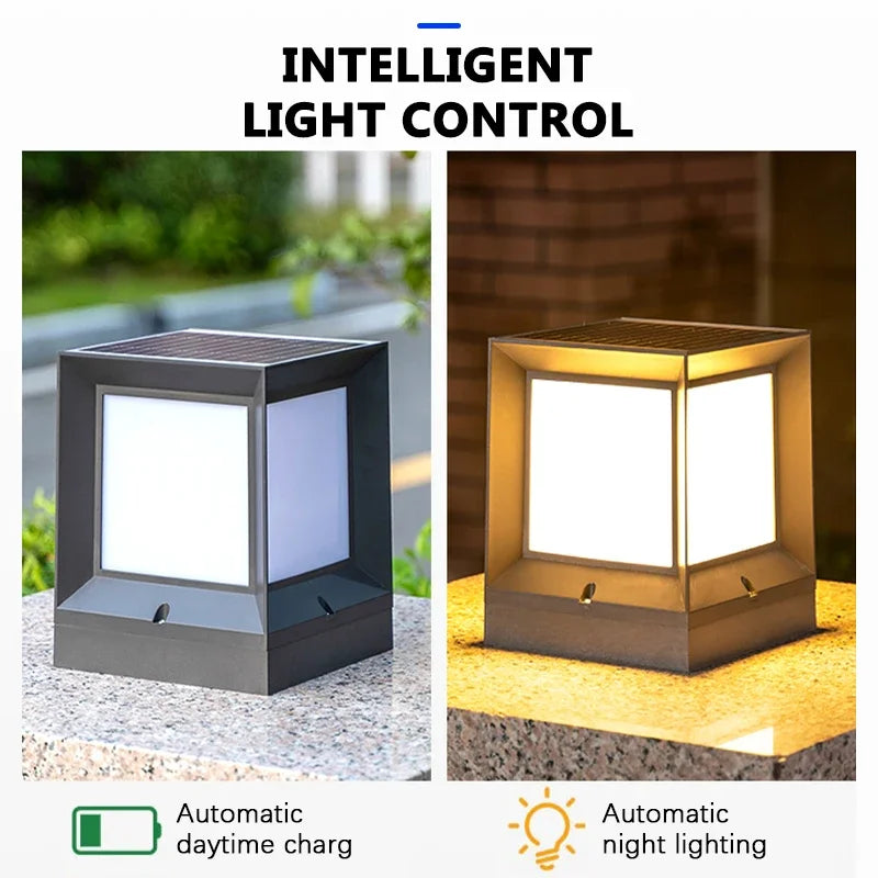 lampe solaire led moderne ip65 étanche télécommande noir blanc abs