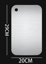 planche découper acier inoxydable 304 double face moderne gris métallisé lisse portable 28cm 39cm