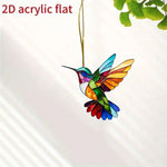 pendentif oiseau multicolore mosaïque artisanale opacité chaîne dorée extérieur maison