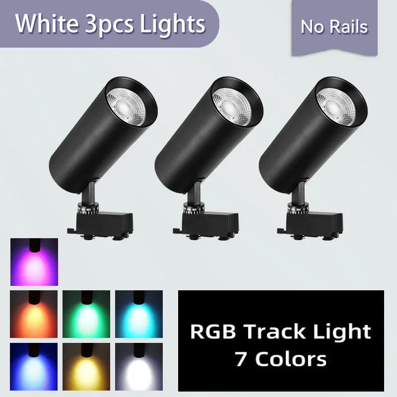 spot lumineux led rvb moderne noir toucher rail 220v flux lumineux variable certifié rohs