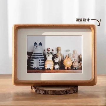 cadre photo bois massif noir minimaliste décoration maison moderne support image table rectangulaire