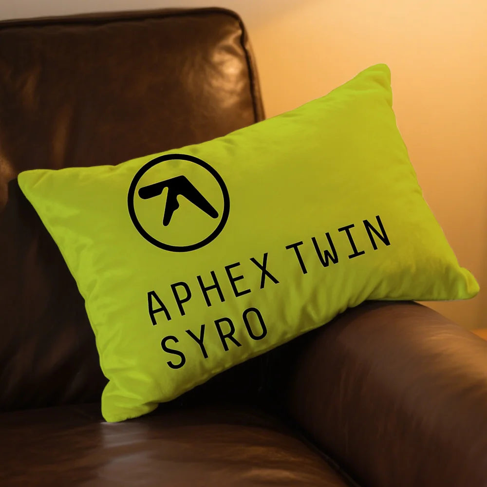 housse coussin impression vert fluo logo noir minimaliste 30x50cm 40x60cm 48x74cm 50x70cm double face