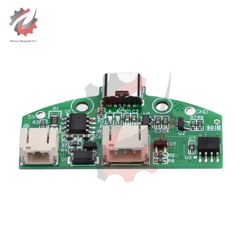 circuit imprimé électronique vert charge type led tactile gradateur infinite dimming composants protégeant batterie