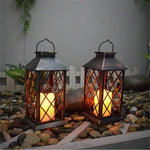 lanterne solaire marron doré grille métal vintage bougie led étanche patio extérieur contemporain autonomie