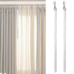 tige rideau moderne blanc clips métalliques lot deux attache rideau invisible acrylic