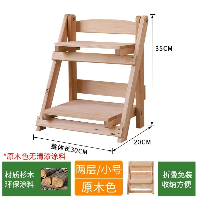 étagère pliable bois trois niveaux brun foncé moderne rustique visagementère pliable bois trois niveaux