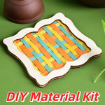 coasters tissés bambou multicolores traditionnels faits main opaques pack diy