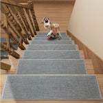 tapis d'escalier antidérapant polyester moderne gris clair gris foncé blanc beige