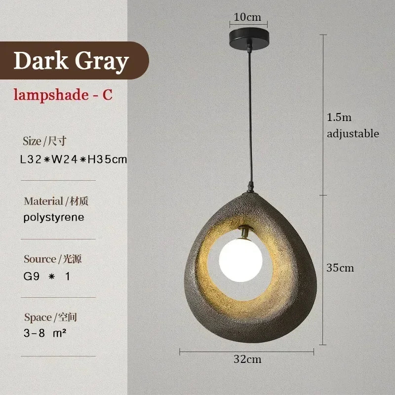 suspension lumineuse moderne gris texturé ampoule câble suspendu scandinave chambre salon decoration