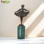 statue décorative ballerine bronze marbre base ornement maison art nouveau décoration collection cadeau
