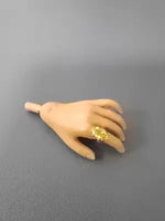 Bague miniature poupée 1/6 pierres précieuses boîte rangement décorative rouge