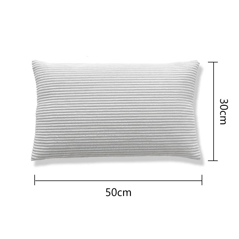 coussin velours rayé marron clair simple imperméable respectueux environnement 30x50cm maison