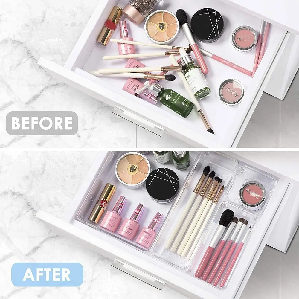 boîtes rangement transparentes modernes minimalistes cosmétiques bureaux cuisine XL XXL