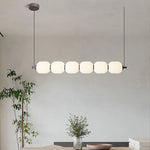 Suspension lumineuse moderne verre blanc opacité rayures horizontales led salon chambre