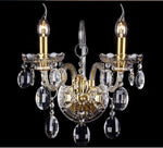 lustre cristal doré transparent classique brillance moderne ampoules semi encastrée