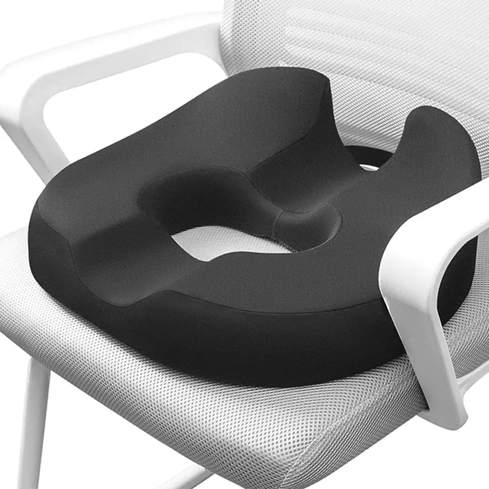 coussin soutien assise mousse mémoire forme anti décubitus noir portable ergonomique