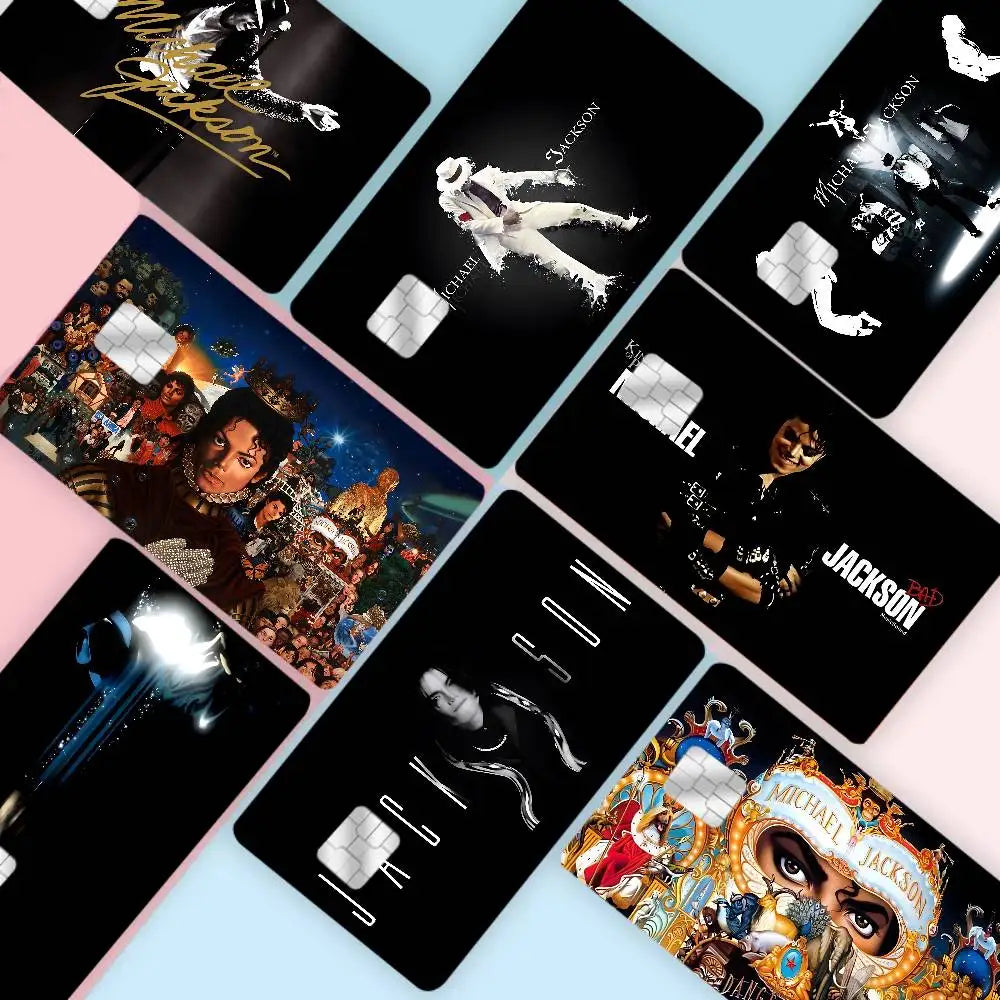 protection carte bancaire stickers michael jackson noir signature adhésifs réutilisables moderne waterproof echangement