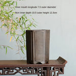 petit pot fleurs argile gris beige chinois artisanal maison