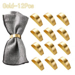 anneaux serviettes or lisses modernes fourchettes cuillères garnitures tables différentes couleurs mariage banquet