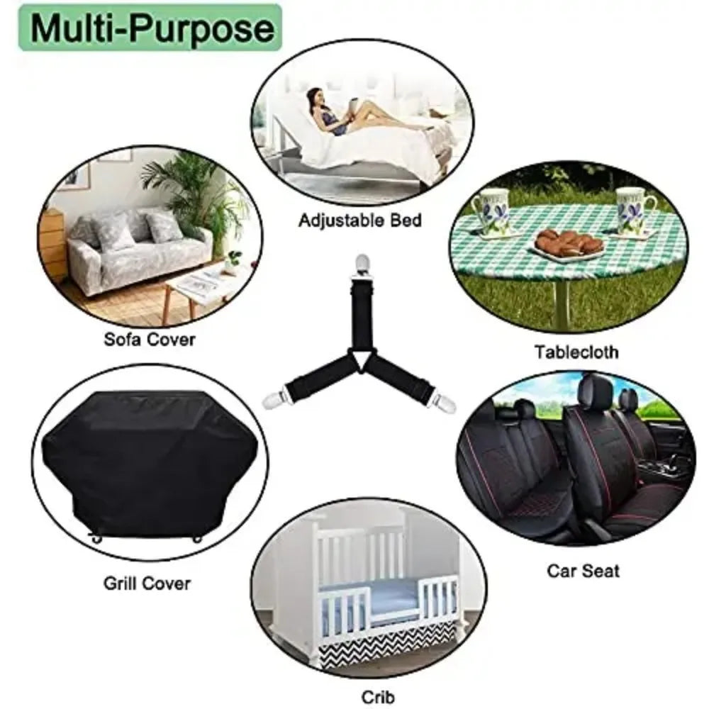ceintures maintien draps gris noir clips métalliques réglables élastiques moderne literie housses matelas sécurité