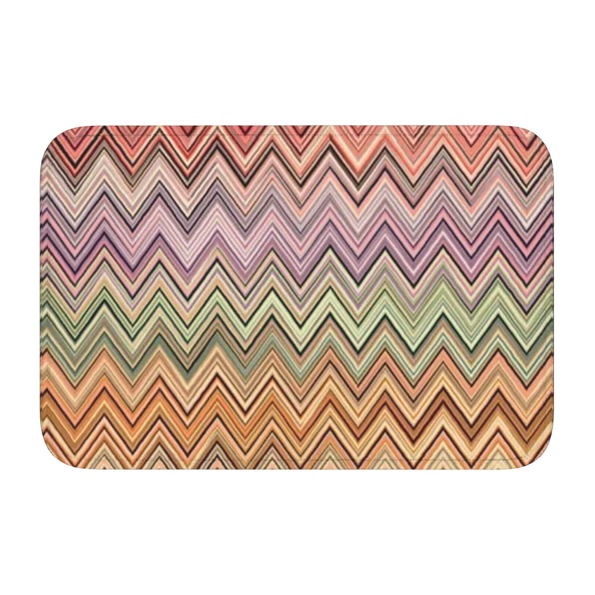 tapis moderne multicolore zigzag antidérapant polyester extérieur intérieur bain chambre